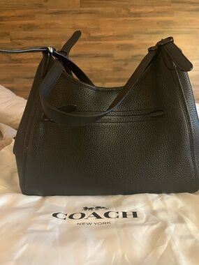 Coach Black Pebbled Leather Shoulder Hobo